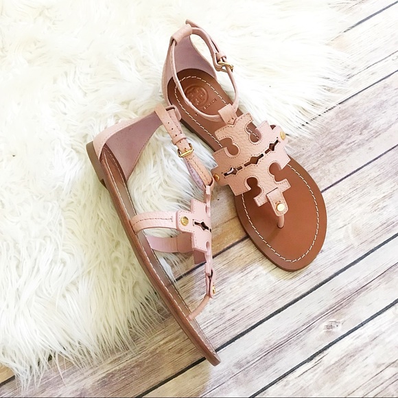 RARE Tory Burch Phoebe flat sandals in mauve pink - Picture 2 of 5